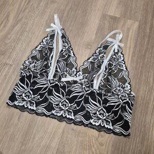 Black/White Lace Bra